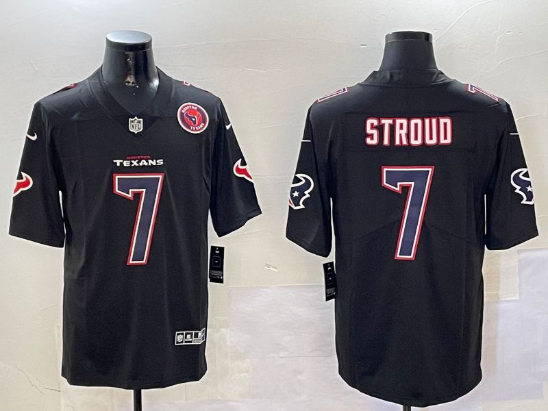 Men Houston Texans #7 Stroud Black 2024 Nike Limited NFL Jersey style 01081